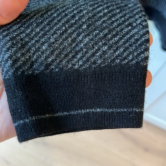 EUC Ted Baker London 1/4 zip crew neck wool blnd long sleeve black/white sweater - Picture 4 of 13